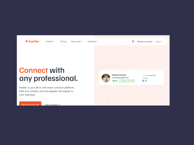 Hunter.io - Find prospect emails with ease for B2B list building 
